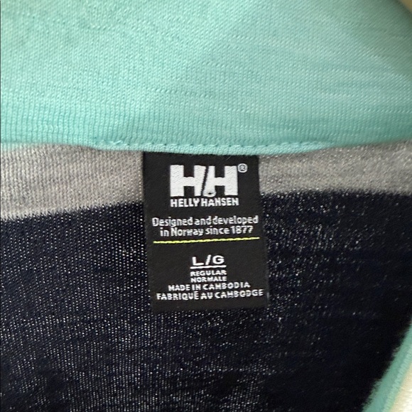 9-Helly Hansen Women's Striped Jersey - Dark Blue, Gray, White, and Turquoise - Picture 5 of 14